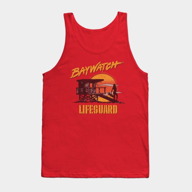 Vintage Baywatch Lifeguard Sunset 1989 Tank Top by Jazz In The Gardens